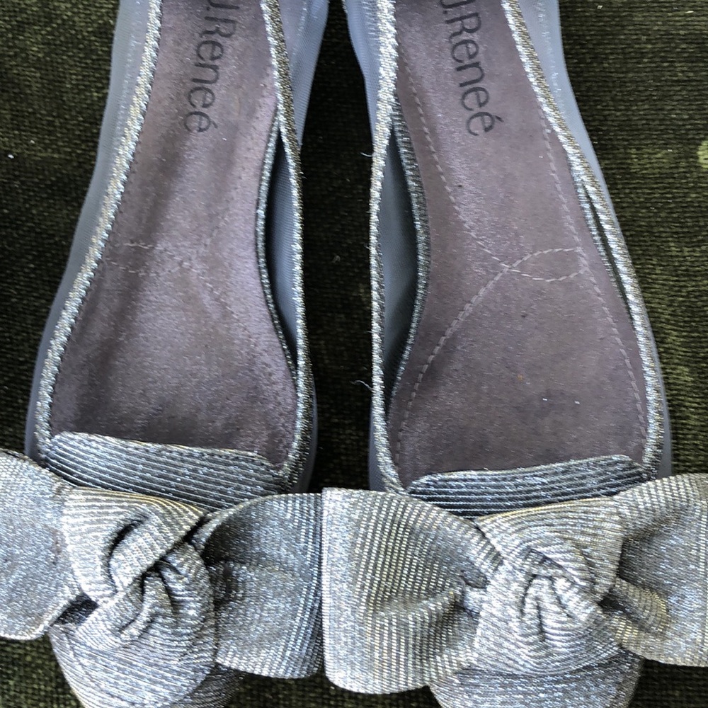 Silver sequin shoes